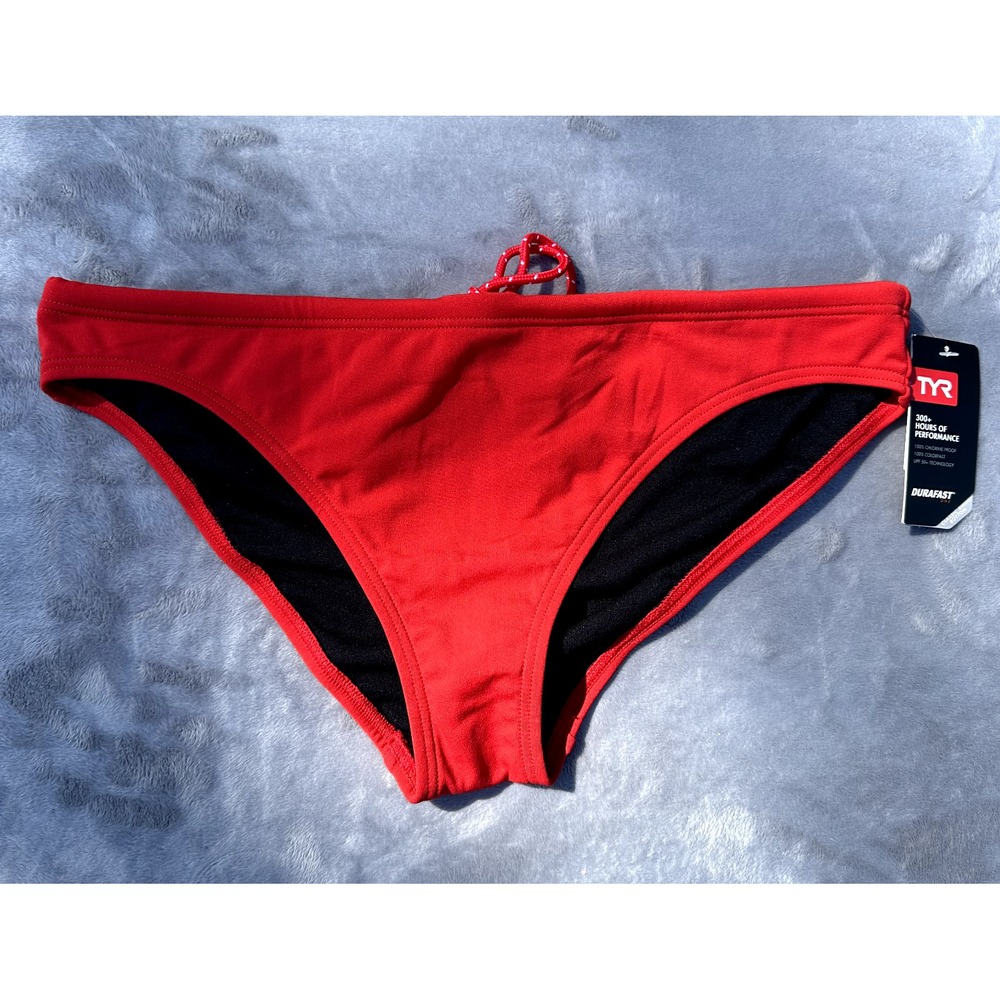TYR lifeguard Red Bikini swimsuit bottoms XL 14/16 NWT